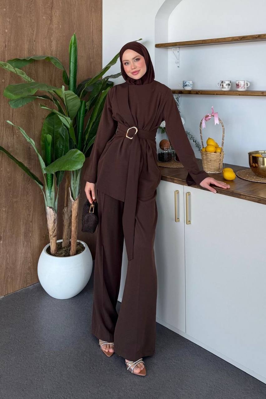 Mocha Luxe Modest Two-Piece Set