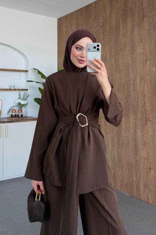 Mocha Luxe Modest Two-Piece Set