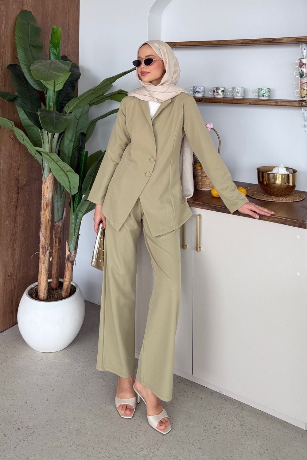 Elegant Matching Blazer & Trouser Modest Set