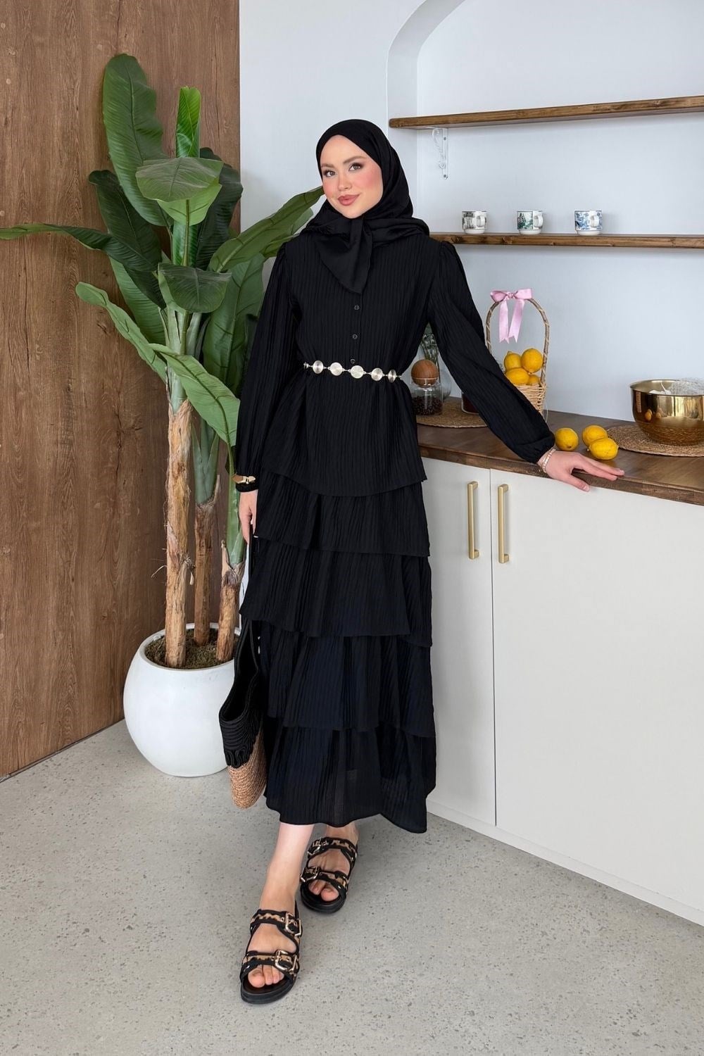 Breezy Ruffle Ribbed Dress