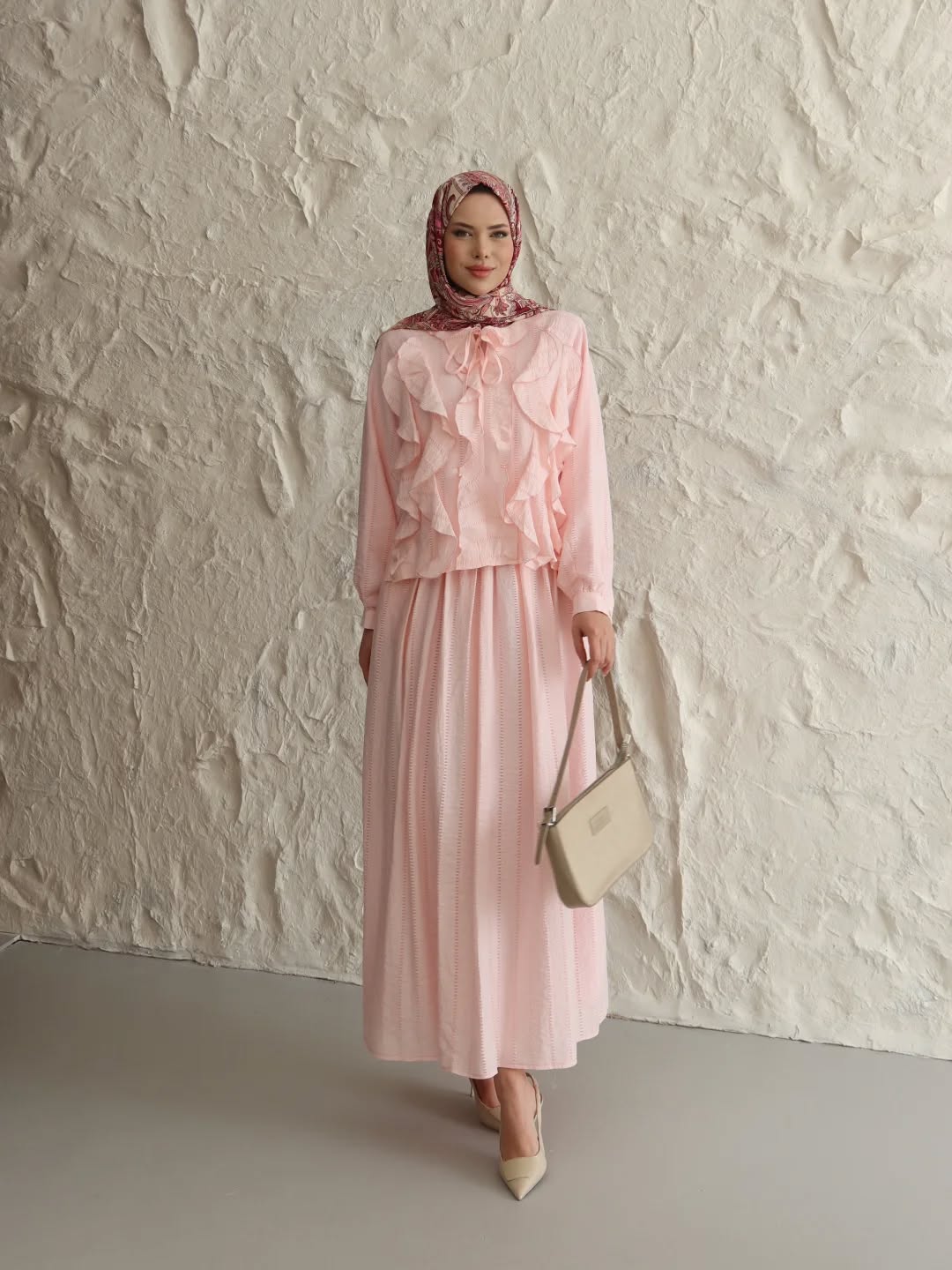 The Ruffle Front Modest Two-Piece Set