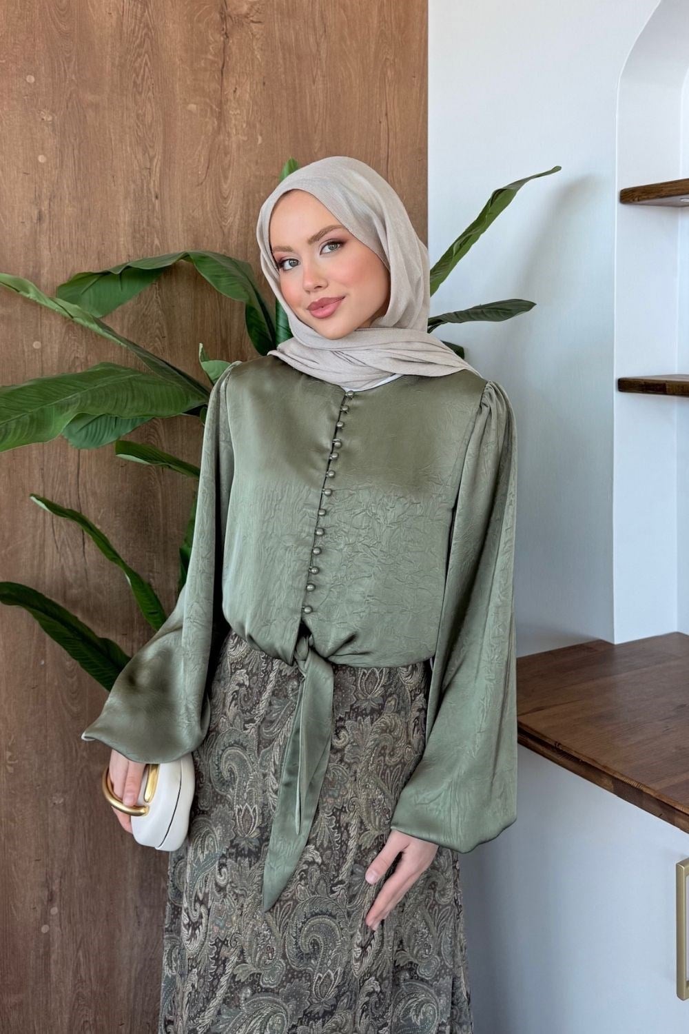 Olive Grace Modest Blouse