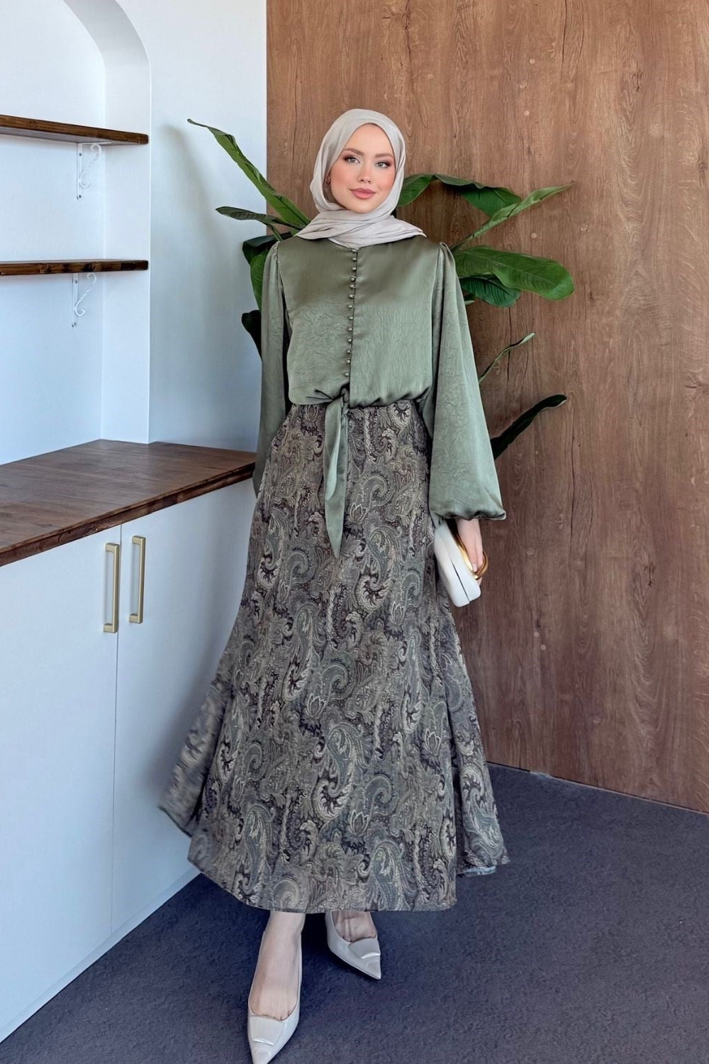 Olive Grace Modest Blouse